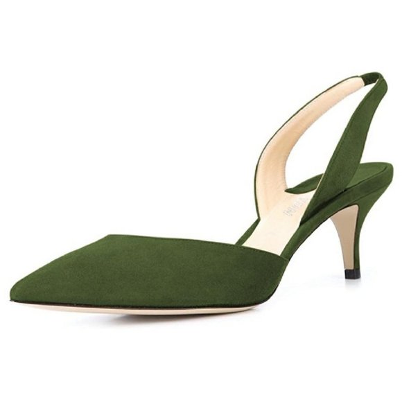 kitten heel slingback sandals